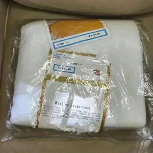 NEW Cannon Monticello Blanket Lucerne 725 72"x90" White W/ Floral Satin Trim